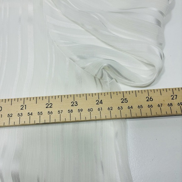 Zara Women Blouse XXL White Sheer Satin Trim Button Down Lightweight Oversized - Picture 11 of 16